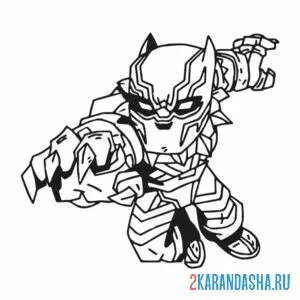 Раскраска черная пантера в прыжке