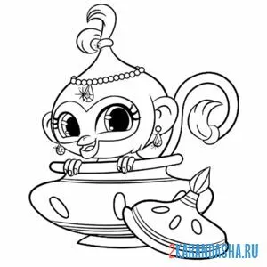 Раскраска обезьянка тала