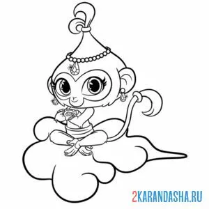 Раскраска тала обезьянка