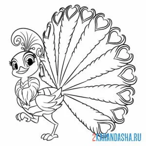 Раскраска ройя павлин