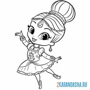 Раскраска балерина шиммер