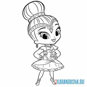 Раскраска балерина шайн