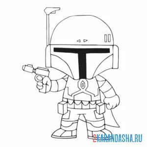 Раскраска боба фетт