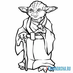 Раскраска йода мудрец