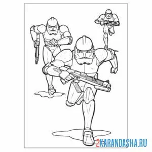 Раскраска клоны звездные войны