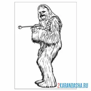 Раскраска звездные войны чубака