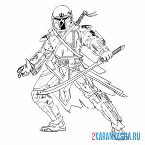 Раскраска боба фетт охотник за головами