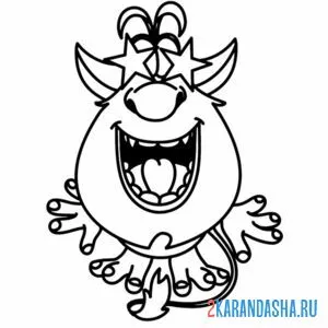 Раскраска буба счастлив