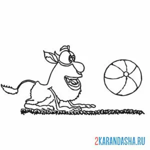 Раскраска буба ползет за мячом