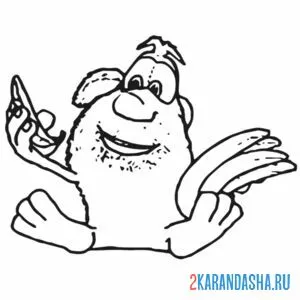 Раскраска буба и банан