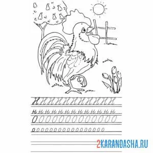 Раскраска строчная и заглавная буква н