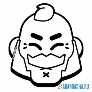 Раскраска эмодзи сэм радость