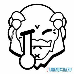 Раскраска эмодзи сэм цезарь грустный