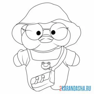 Раскраска уточка лалафанфан в панамке