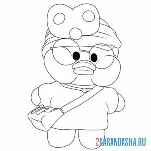 Раскраска уточка лалафанфан с новой сумкой