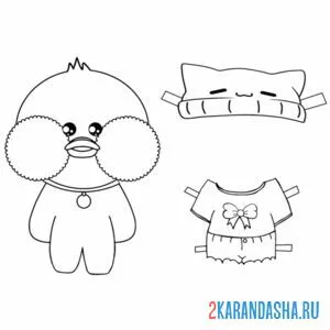 Раскраска уточка лалафанфан вырежи костюм