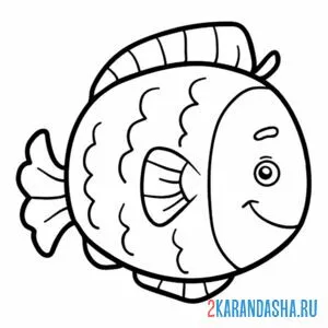 Раскраска рыбка для детей в детский сад