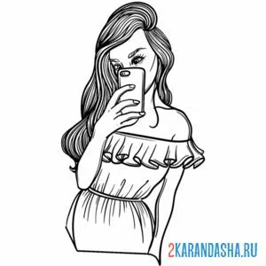 Раскраска айфон в руке девушки