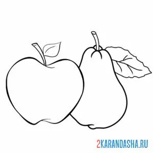 Раскраска яблоко и груша