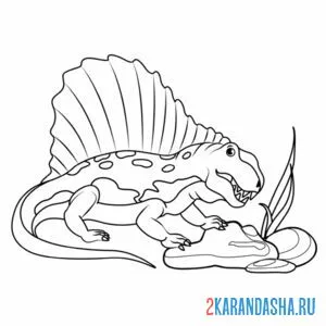 Раскраска диметродон динозавр