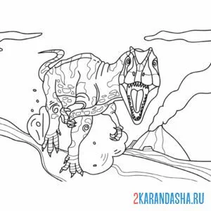 Раскраска динозавр аллозавр