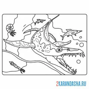 Раскраска динозавр лиоплевродон