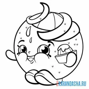Раскраска апельсинка шопкинс