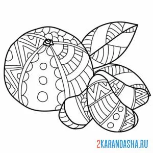 Раскраска апельсины антистресс