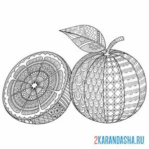 Раскраска апельсин антистресс