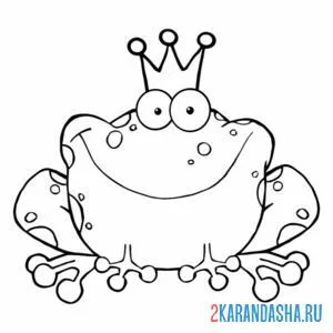Раскраска лягушка-принцесса