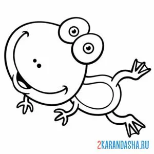 Раскраска лягушка в прыжке