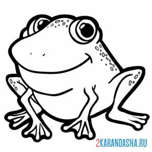 Раскраска лягушка улыбается