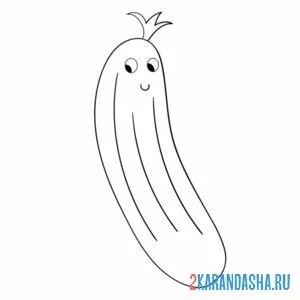 Раскраска огурчик огурец