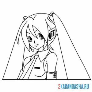 Раскраска мику хацунэ
