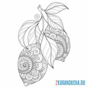 Раскраска лимон-антистресс