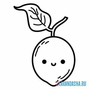 Раскраска лимончик с глазками