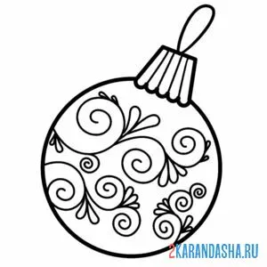 Раскраска елочная игрушка новогодний шар