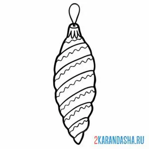 Раскраска елочная игрушка новогодняя