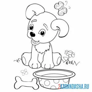 Раскраска песик из мультика чебурашка