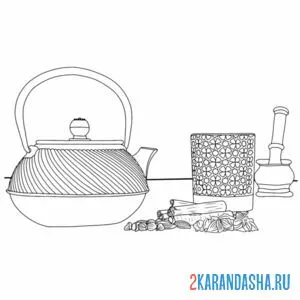 Раскраска чайная церемония