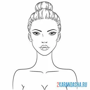 лицо девушки пучок на голове