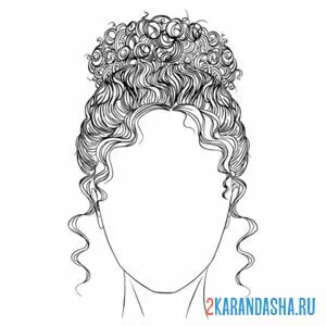 Раскраска голова девушки без лица
