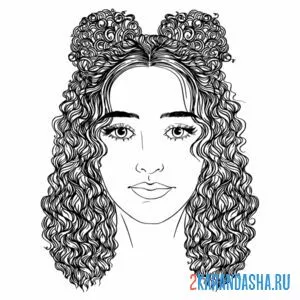 Раскраска лицо девушки для макияжа и прическа