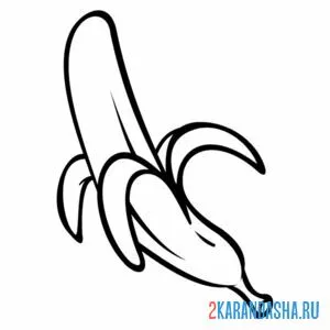 Раскраска банан чищенный