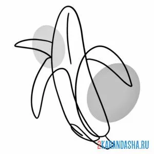 Раскраска нарисованный банан