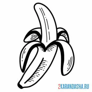 Раскраска бананчик чищенный