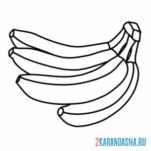 Раскраска банан 4 штуки