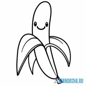 Раскраска банан улыбается