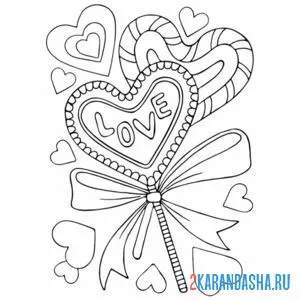 Раскраска бантик на леденцах