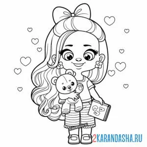 Раскраска бантик у девочки